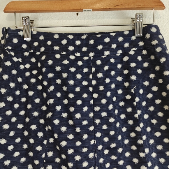 Boden A-Line Skirt Starburst Star Print Navy Blue/White Front Box Pleat Size 6R - Picture 12 of 14